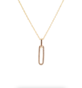 Diamond Paperclip Pendant Necklace