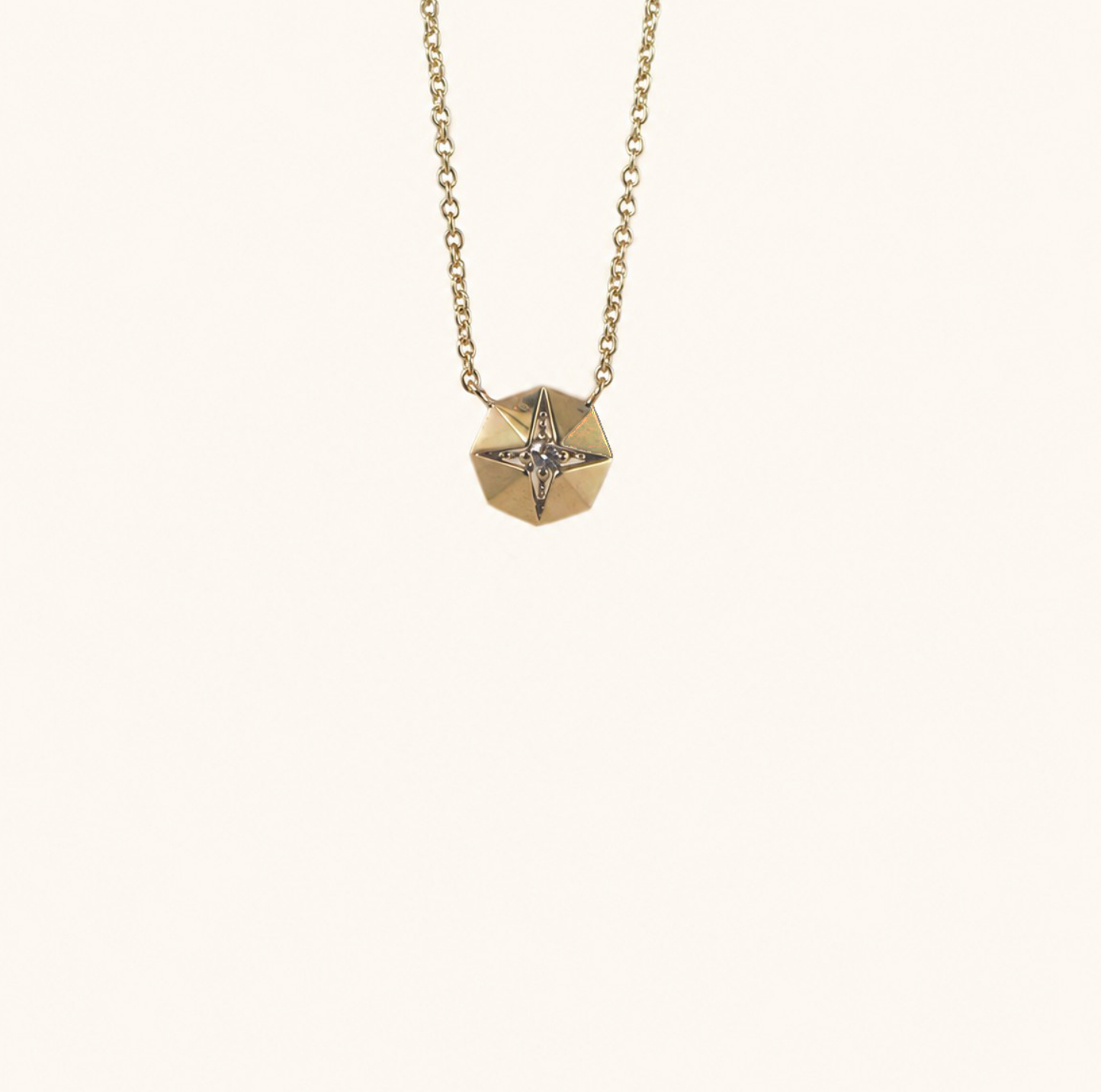 Folded Diamond Pendant Necklace