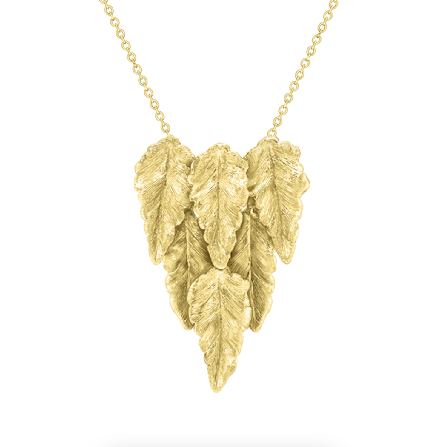 Layered Leaf Pendant Necklace